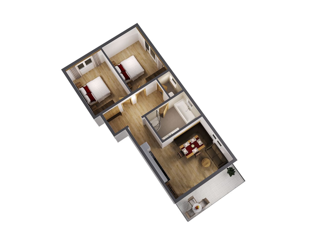 Grundriss Premium Appartement B1/C1