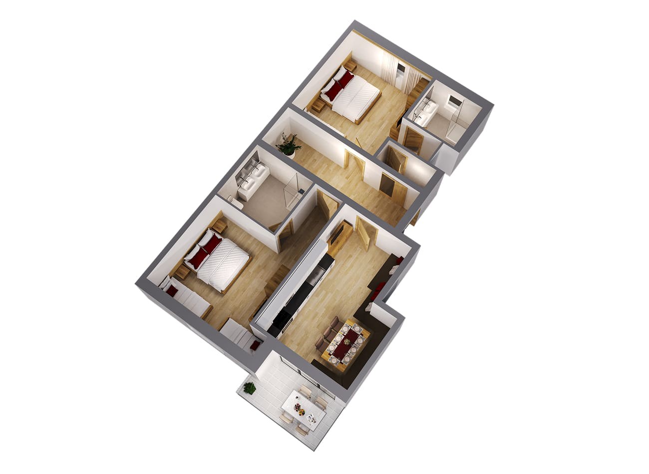 Grundriss Superior Appartement D2