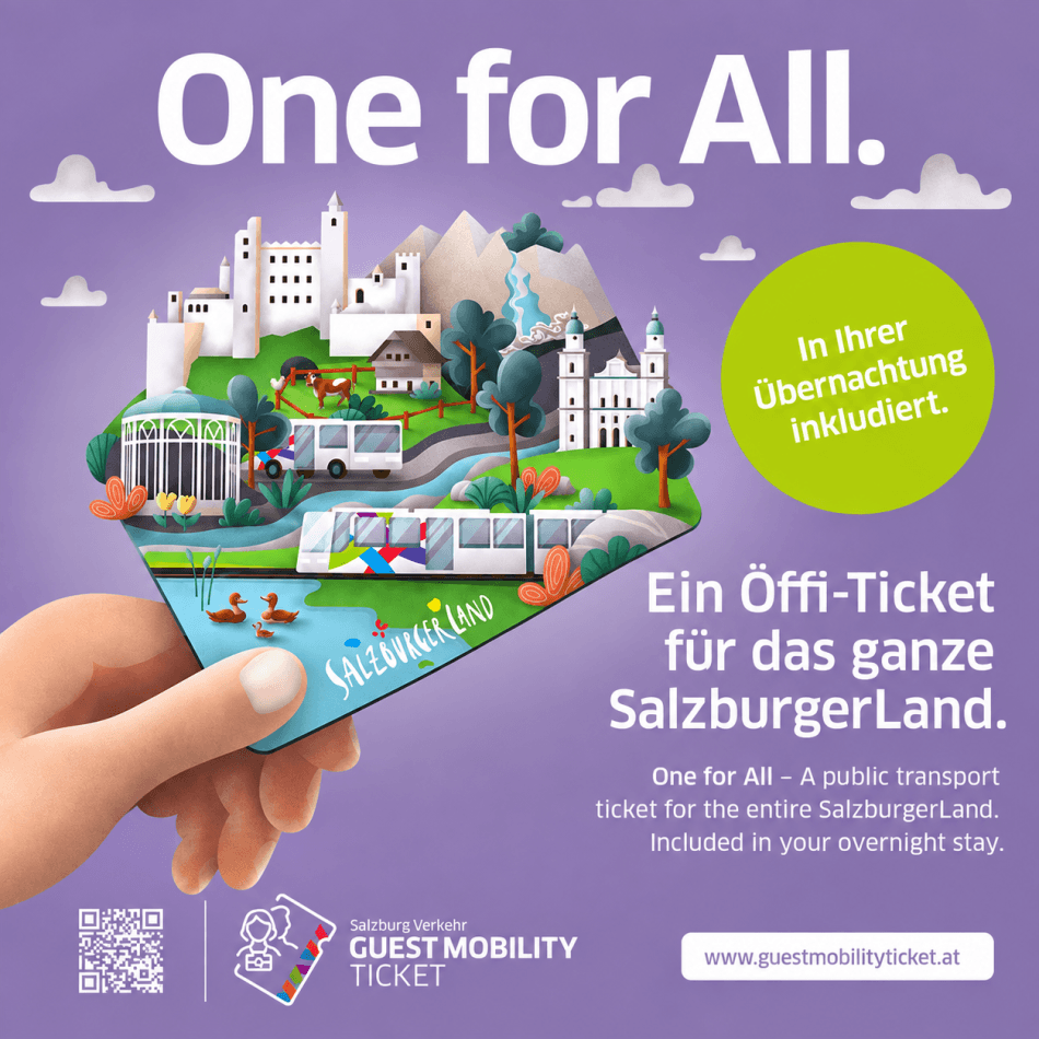 Mit dem Guest Mobility Ticket k&ouml;nnen Sie alle &ouml;ffentlichen Verkehrsmittel im Bundesland Salzburg gratis nutzen